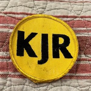 Vintage Seattle radio station KJR yellow black patch 3”